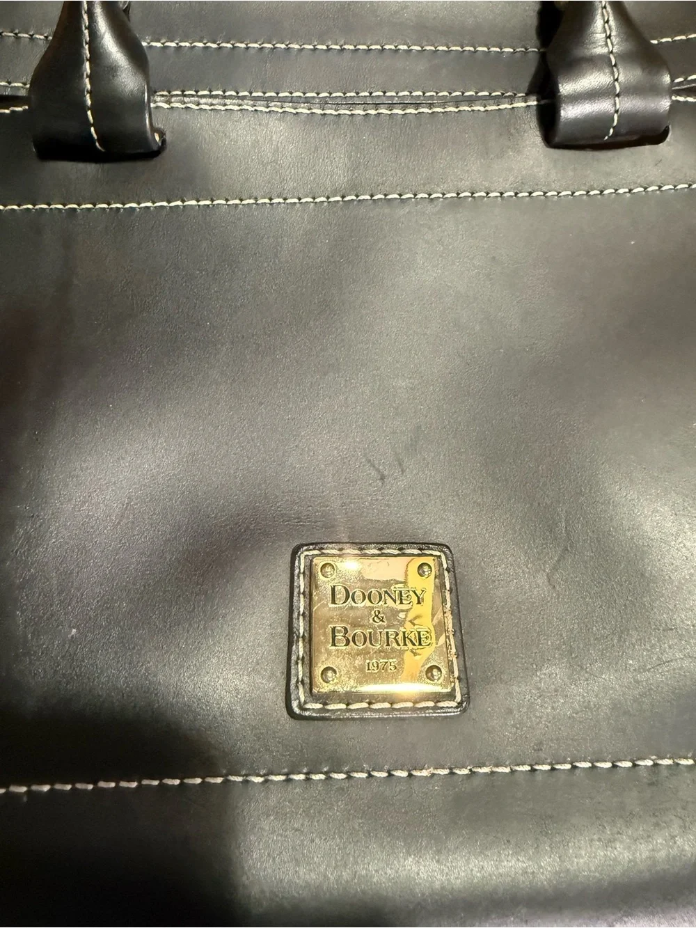 Dooney & Bourke Black Leather Satchel with Top Handles